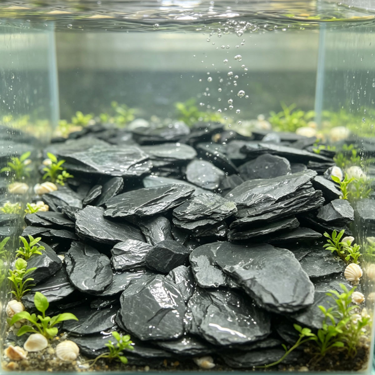 800g 5-10cm zwarte leisteen –  - Aquasoil Substrate recensie en prijs